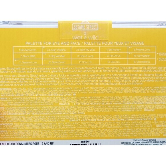 WET N WILD 123 SESAME STREET Eyeshadow Palette Makeup Limited Edition 15 Colors - Picture 2 of 3